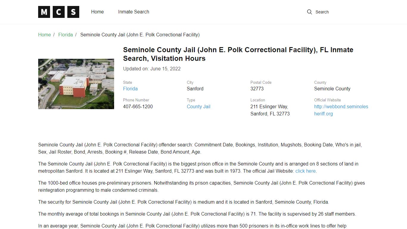 Seminole County Jail (John E. Polk Correctional Facility ...