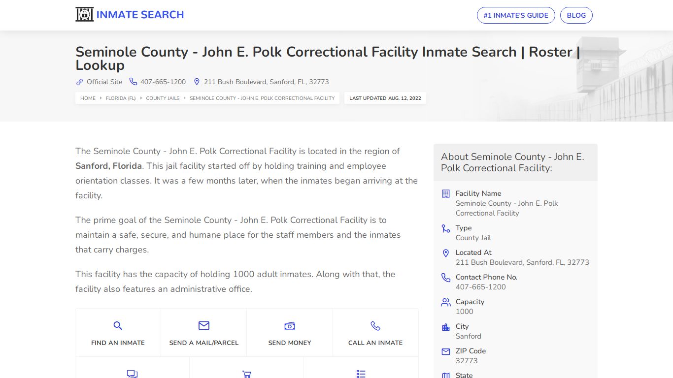 Seminole County - John E. Polk Correctional Facility ...